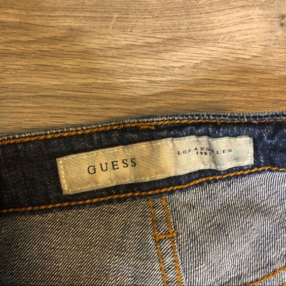 Rolled Cuff Guess Ankle Jeans Sz 25 Ripped Denim - Picture 3 of 6